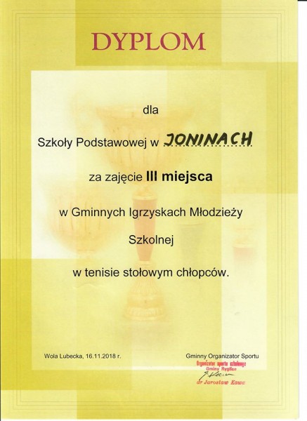 Zawody sportowe - Tenis stołowy